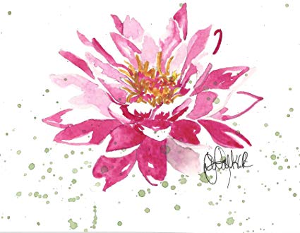 425x330 Pink Lotus Blank Note Cards 6 Blank Artistic Summer - Lotus Watercolor
