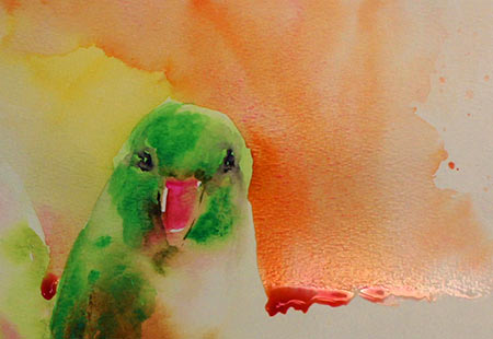 450x310 Painting Pictures Of Love Birds In Watercolor Olga Peregood - Love Birds Watercolor