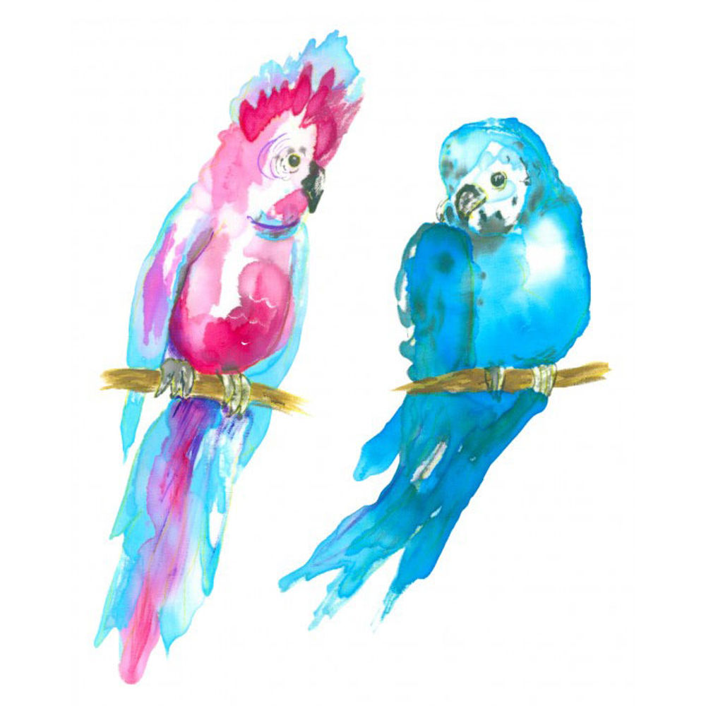 1000x1000 Love Birds - Love Birds Watercolor