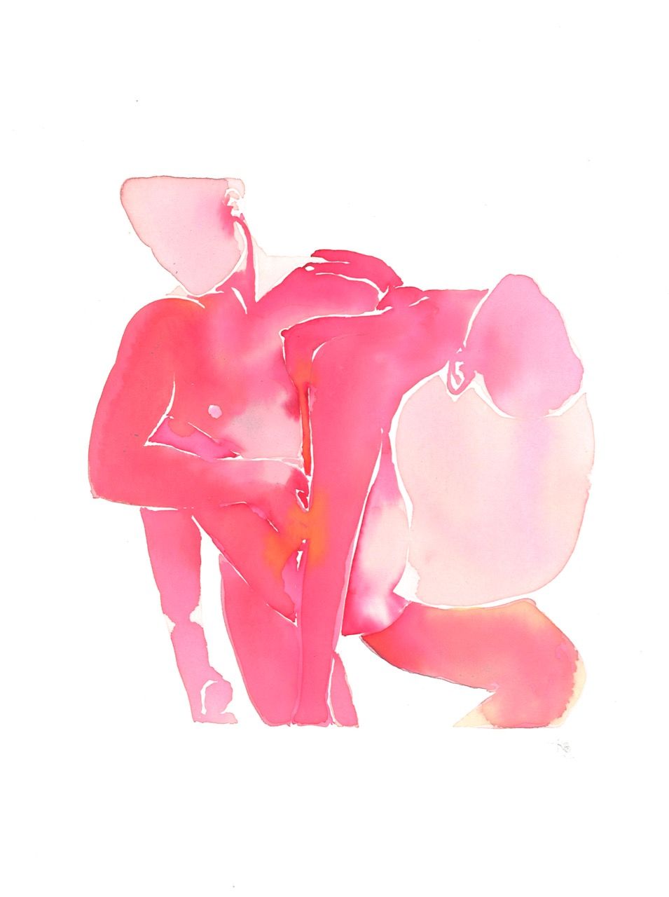 955x1280 Make Love Watercolor Series Nr. 18 Rando - Love Watercolor