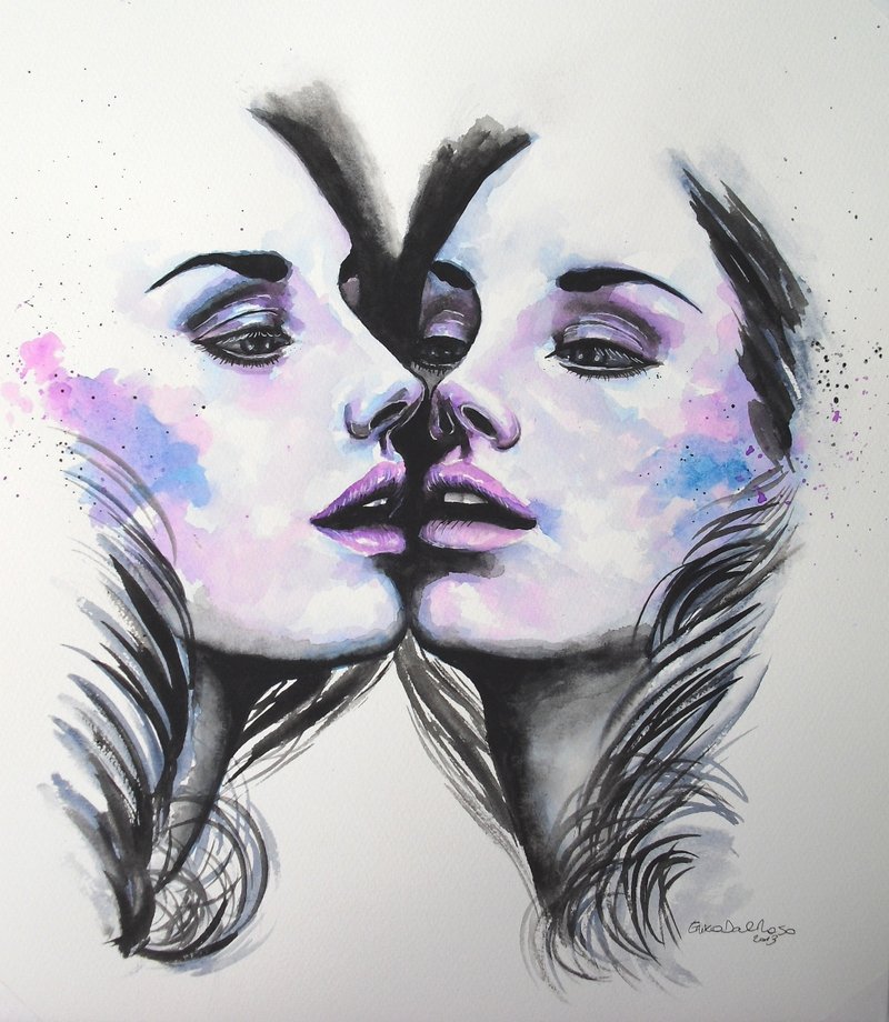 800x920 Self Love By Ericadalmaso - Love Watercolor Painting