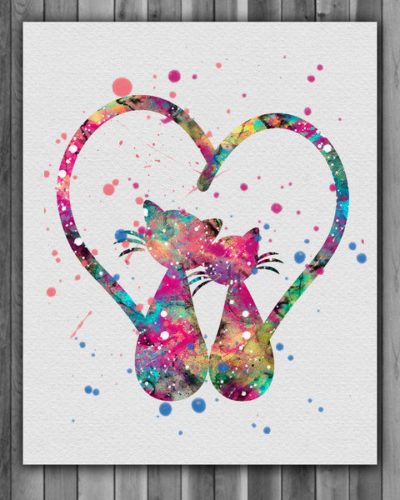 400x500 Animal Art Vivid Art Designs - Love Watercolor Painting