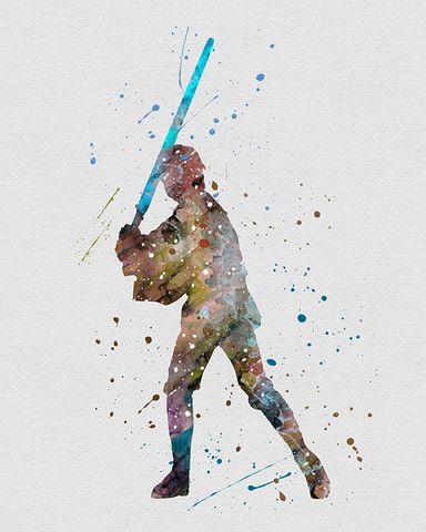 384x480 Luke Skywalker Watercolor Art Print Nerdy Luke - Luke Skywalker Watercolor