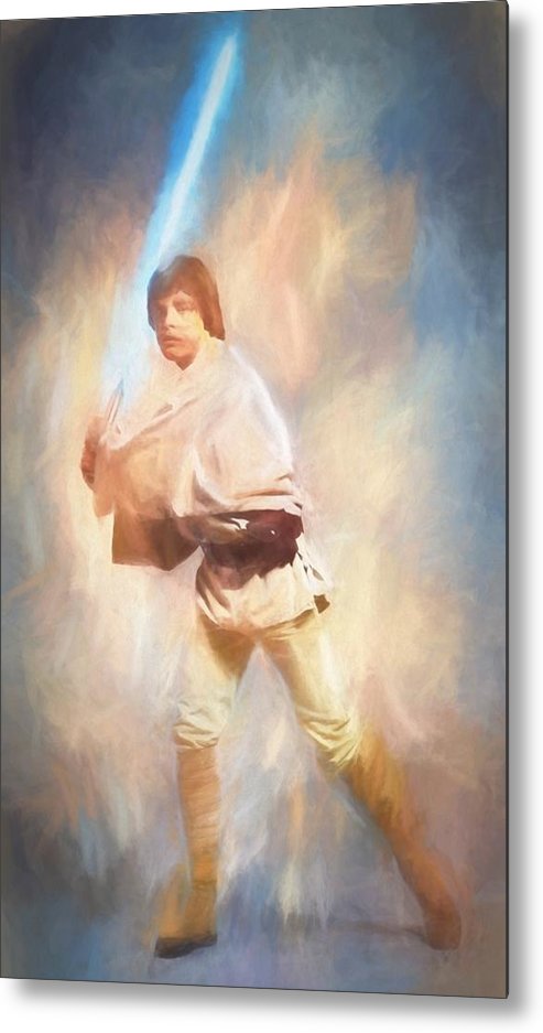493x937 Luke Skywalker Watercolor Metal Print By Dan Sproul - Luke Skywalker Watercolor
