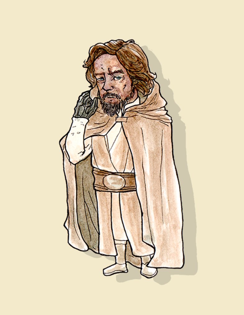 786x1017 Luke Skywalker Watercolor Gebran By Dyibran - Luke Skywalker Watercolor