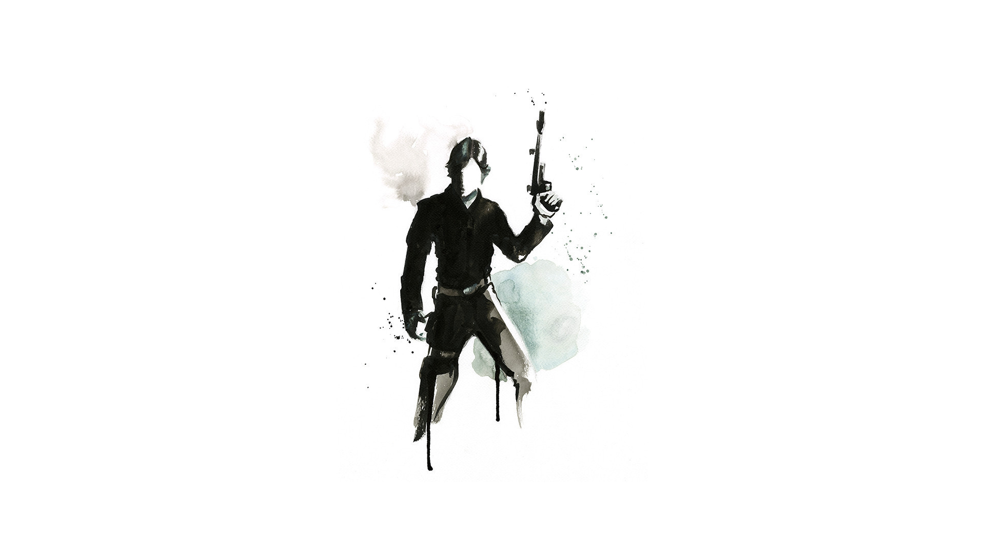 1920x1080 Minimalist Star Wars Watercolours By Blule Art - Luke Skywalker Watercolor