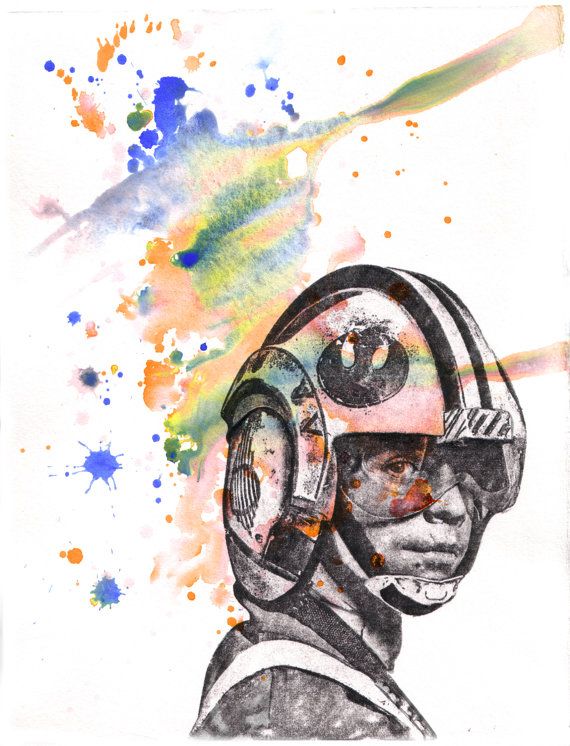 570x746 Portrait Painting Of Luke Skywalker Star Wars Art Watercolor - Luke Skywalker Watercolor