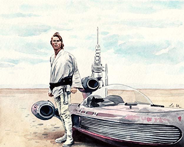 625x500 Star Wars Art Luke Skywalker Art Star Wars Painting - Luke Skywalker Watercolor