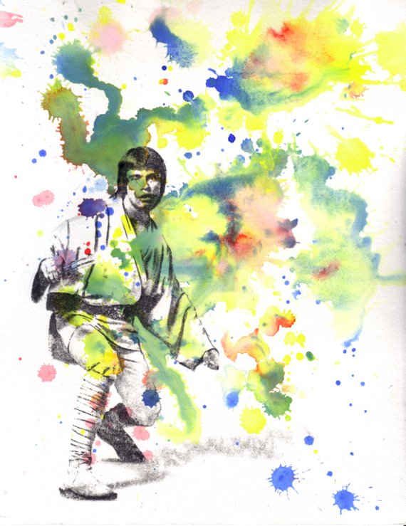 570x739 Star Wars Poster Print Of Luke Skywalker Star Wars Art Print - Luke Skywalker Watercolor