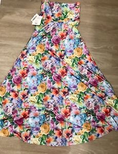 230x300 Lularoe Watercolor Maxi Skirt Dress 2xs Vintage Floral Roses Xxs - Lularoe Watercolor