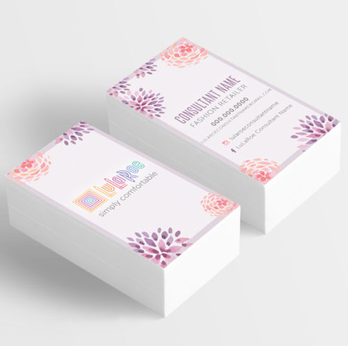 500x497 Business Card Mock Up Lularoe Watercolor Flowers Purple Itw Visions - Lularoe Watercolor