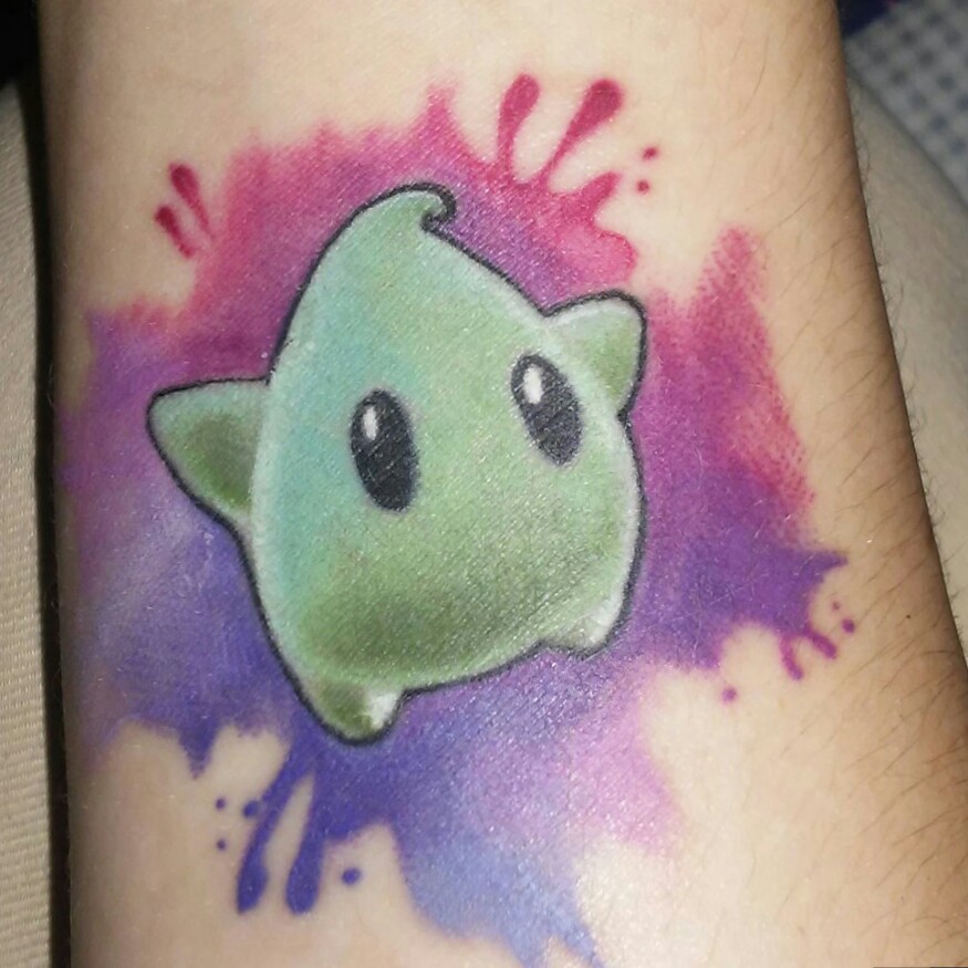 875x875 Maranika Mario Galaxy Luma Star Water Color Tattoodo - Luma Watercolor Ink