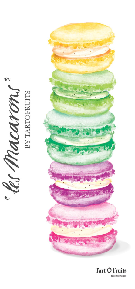 445x950 Les Macarons By Tartofruits On Behance - Macaron Watercolor
