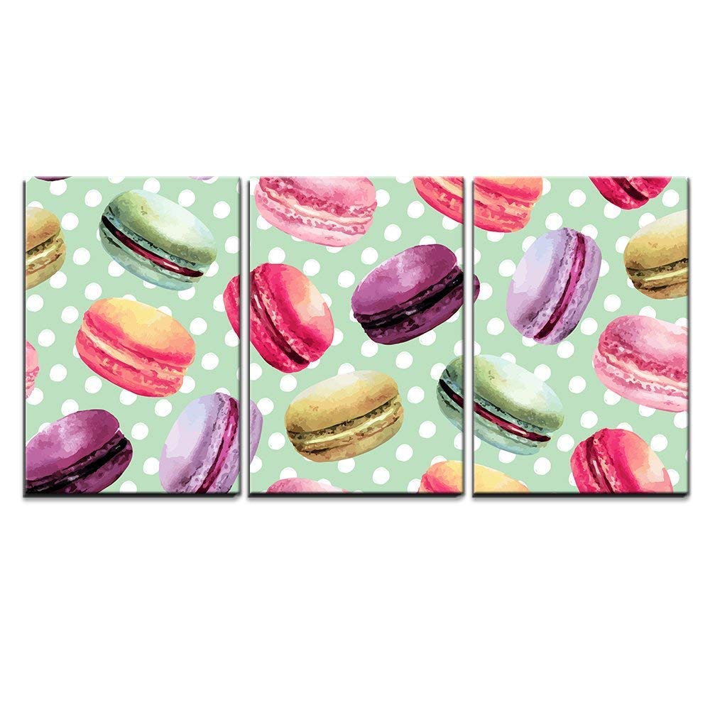 1000x1000 Watercolor Macaron Seamless Pattern French Dessert With Different - Macaron Watercolor
