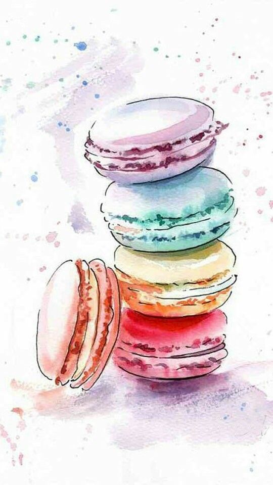 540x960 Macaron Watercolor, Drawings And Illustrations - Macaron Watercolor
