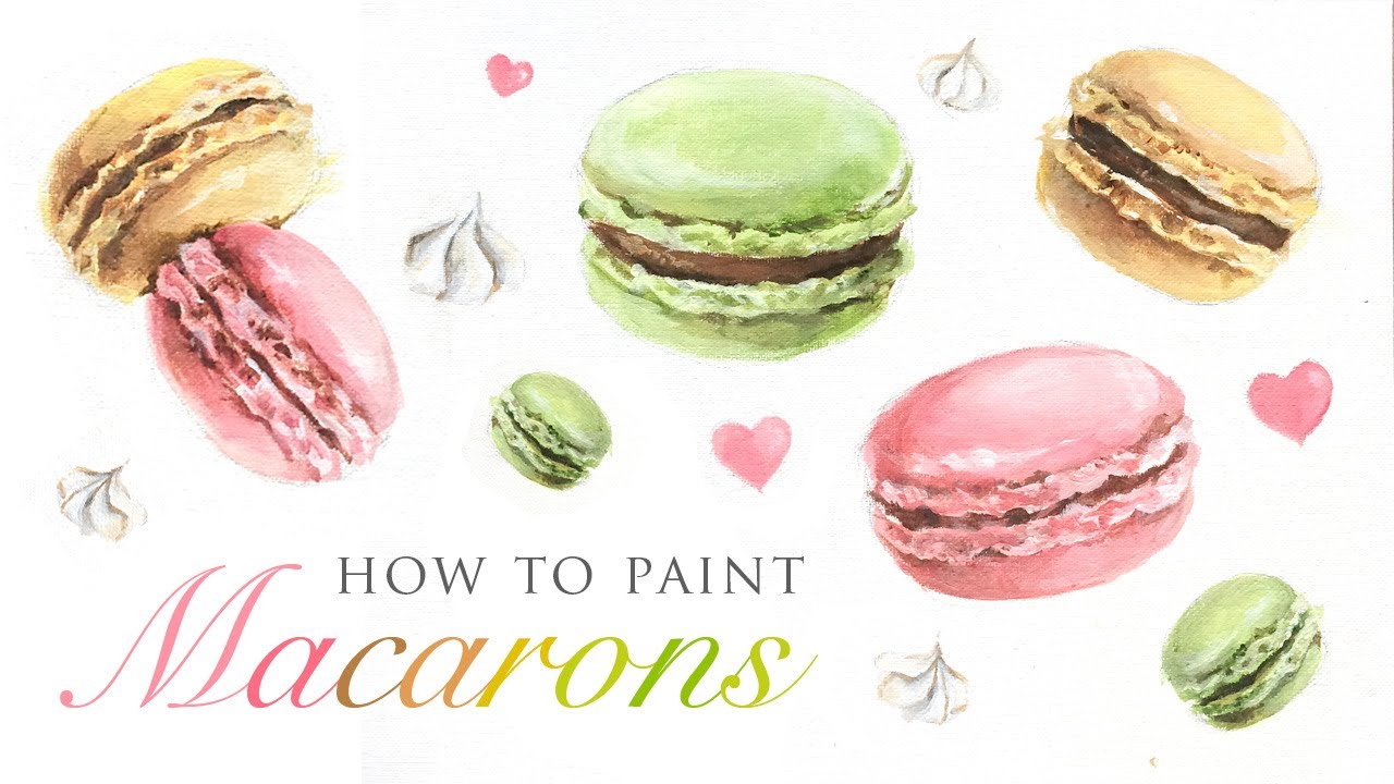 1280x720 How To Paint Macarons - Macaron Watercolor