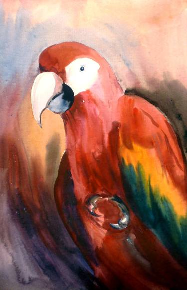 375x581 Macaw Watercolor On Paper Painting By Samiran Sarkar Saatchi Art - Macaw Watercolor