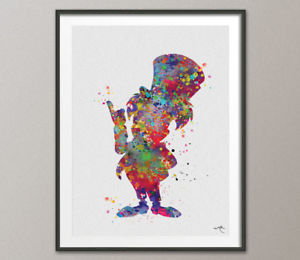300x260 Mad Hatter Print, Watercolor Print, Have I Gone Mad, Nursery Wall - Mad Hatter Watercolor