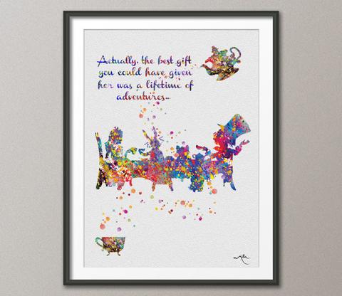 480x416 Mad Hatter Tea Party Alice In Wonderland Watercolor Print Tea Time - Mad Hatter Watercolor