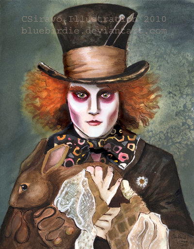 400x513 The Mad Hatter Watercolor By Bluebirdie - Mad Hatter Watercolor