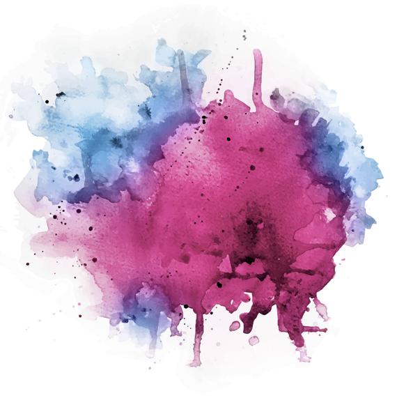 570x571 Watercolor Splash Vector Psd File Pink Magenta Blue Etsy - Magenta Watercolor