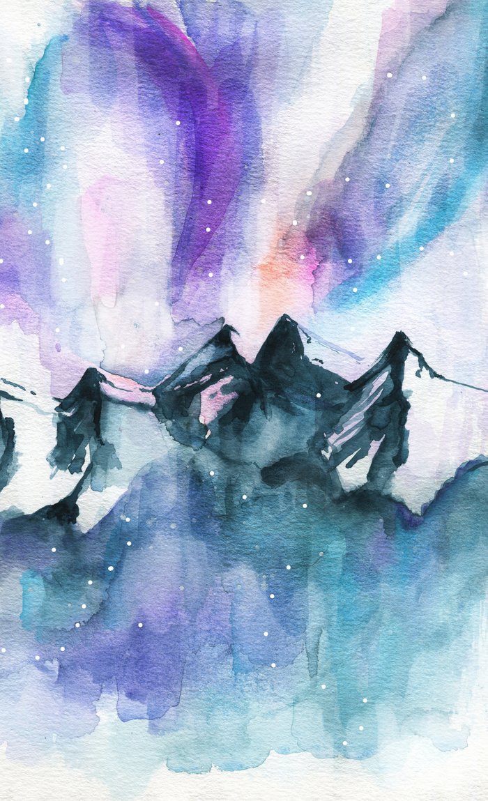 700x1149 Mountain Magic Watercolor Window Curtains By Jenmerli Society6 - Magic Watercolor