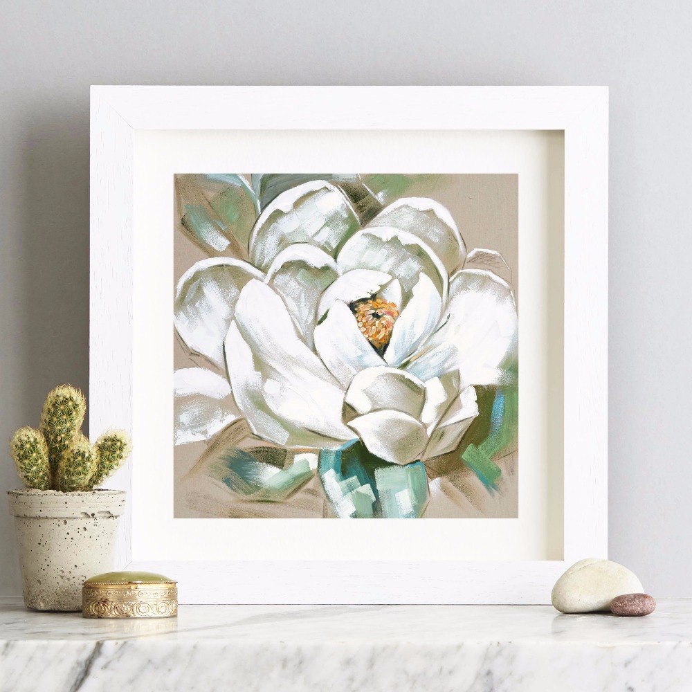 1000x1000 Magnolia Flower Watercolor Canvas Art Print Painting Poster Wall - Magnolia Flower Watercolor