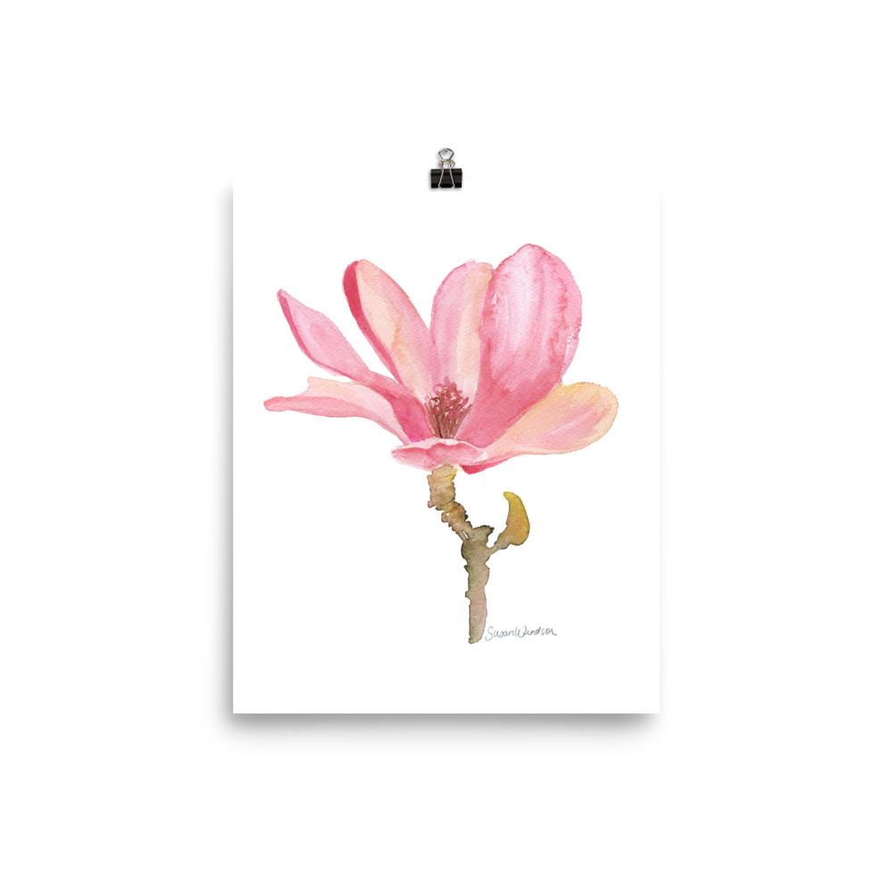 1000x1000 Pink Magnolia Flower Watercolor Susan Windsor - Magnolia Flower Watercolor