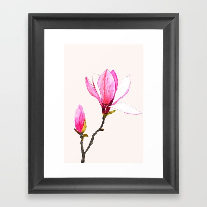 700x700 Magnolia Watercolor Painting Framed Art Print By Colorandcolor - Magnolia Watercolor