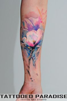 236x352 Magnolia Watercolortattoo By On - Magnolia Watercolor Tattoo