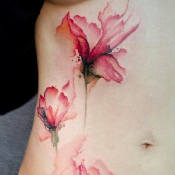 736x736 Magnolia Tattoo Watercolor Tattoo Of Watercolor Flowers - Magnolia Watercolor Tattoo