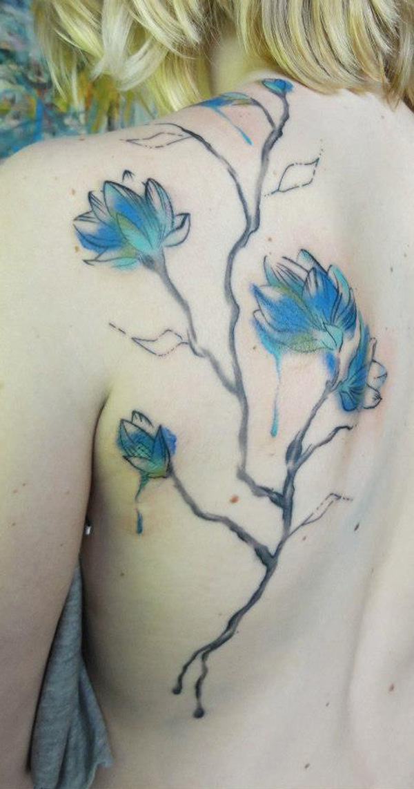 600x1142 Magnolia Flower Tattoos Art And Design - Magnolia Watercolor Tattoo