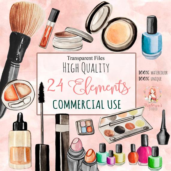 570x570 Make Up Clip Art Make Up Clip Art Watercolor Makeup Watercolor Etsy - Makeup Watercolor