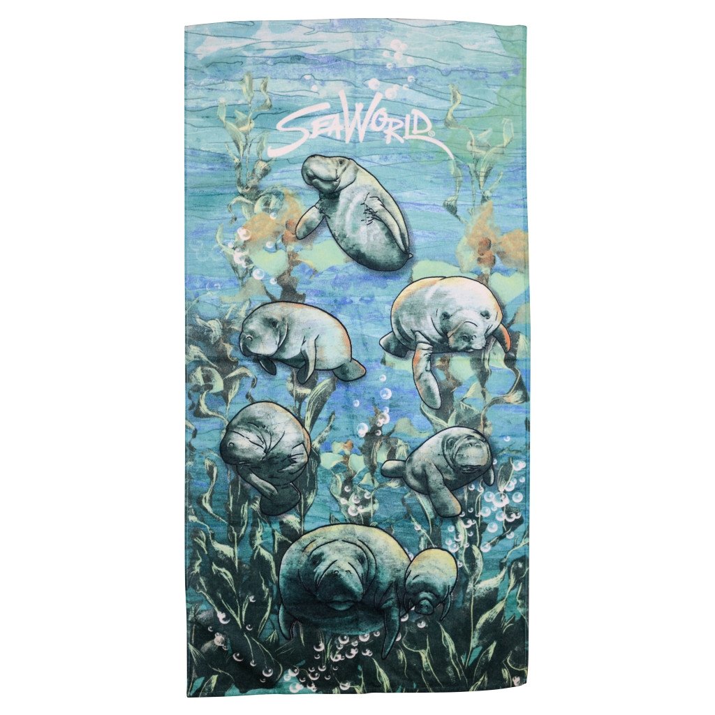 1024x1024 Manatee Watercolor Towel Seaworld Shop - Manatee Watercolor