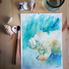236x236 Manatees Animal Art Weird Manatee, Watercolor And - Manatee Watercolor