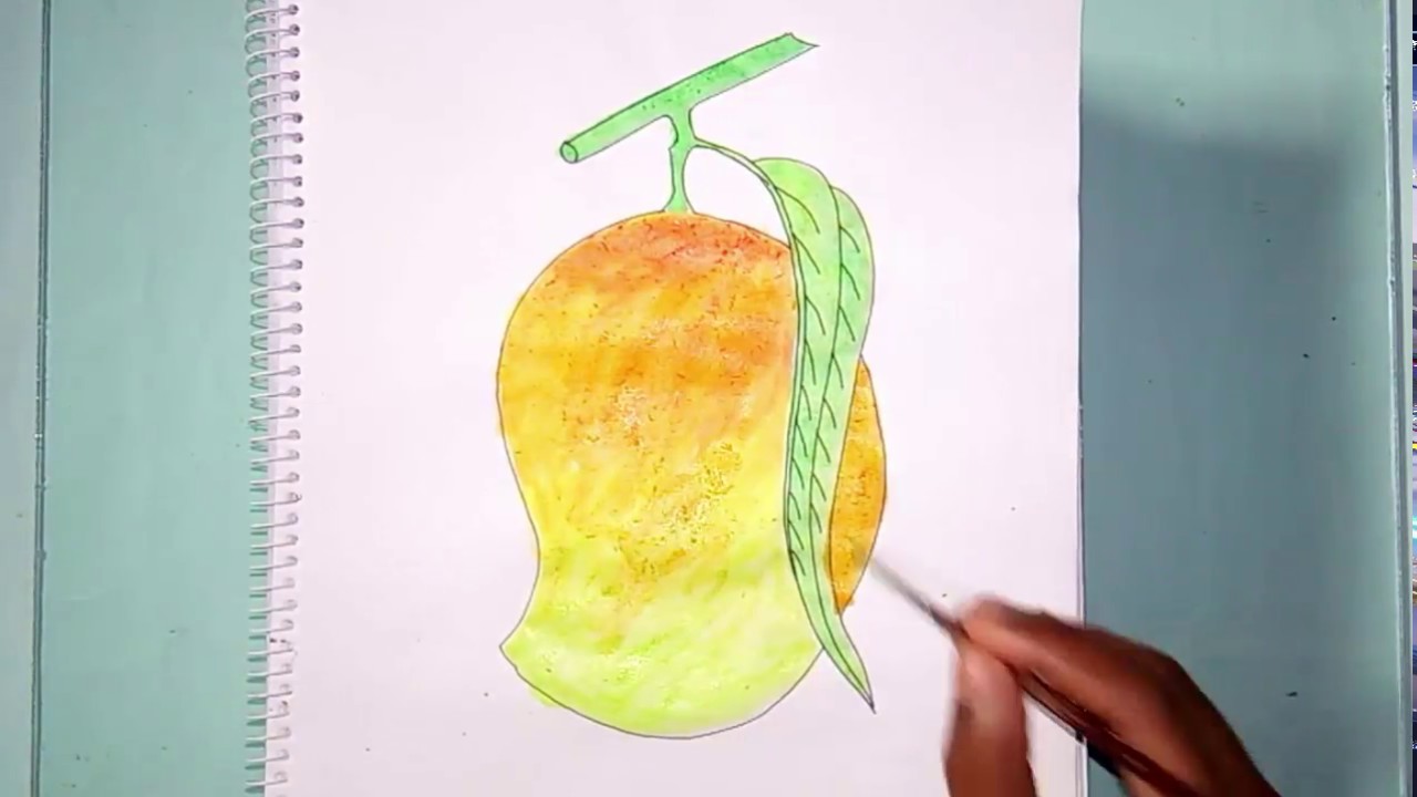 1280x720 How To Draw A Mango (Watercolor Drawing) - Mango Watercolor