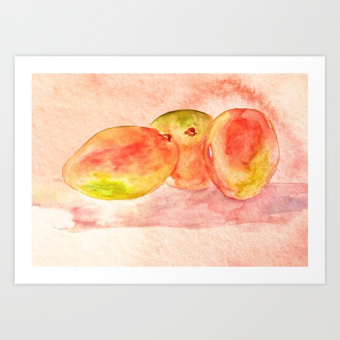 700x700 Mango Watercolor Art Print By Ladyberula Society6 - Mango Watercolor