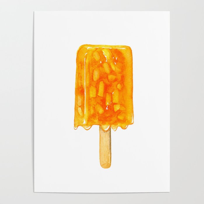 700x700 Mango Popsicle Watercolor Illustration Poster By Bonheurem Society6 - Mango Watercolor