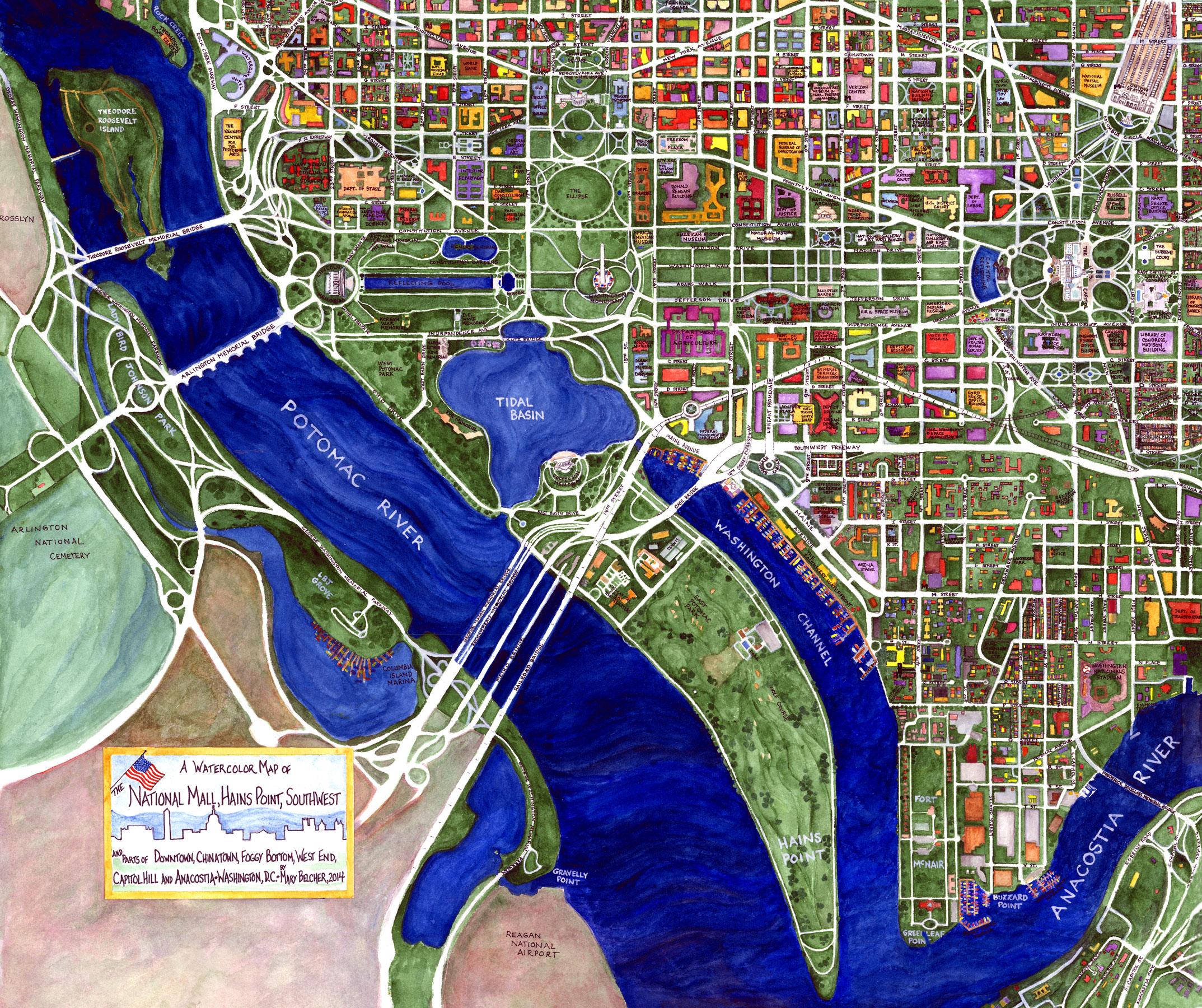 2147x1800 Mall Map Mary Belcherwashington Watercolors - Map Of Watercolor