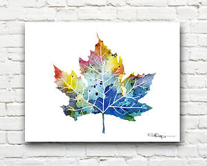 300x241 Maple Leaf Abstract Watercolor Painting Art Print By Artist Dj - Maple Watercolor