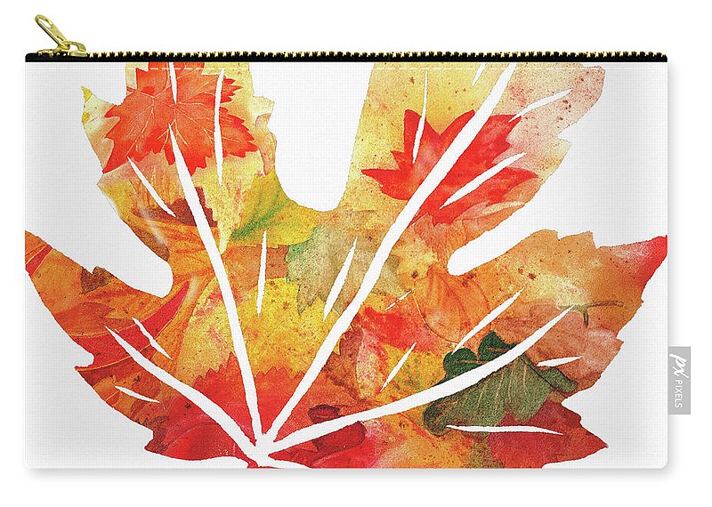 800x570 Maple Leaf Watercolor Silhouette Carry All Pouch For Sale By Irina - Maple Watercolor