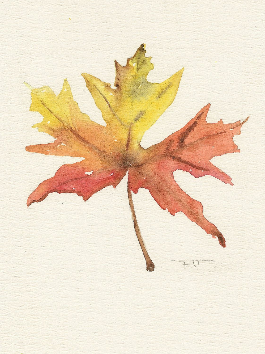 1122x1500 Maple Leaf, Original Watercolor Art, Still Life Painting - Maple Watercolor