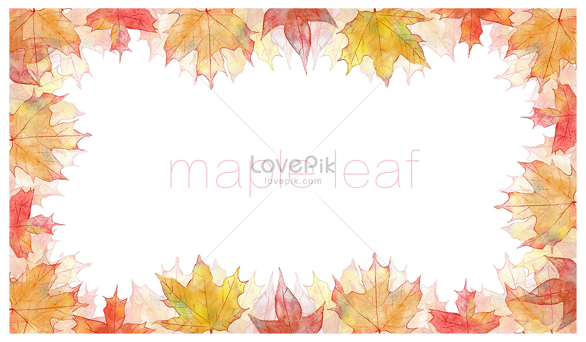 1200x700 Watercolor Maple Leaf Floral Border Photo Image Picture Free - Maple Watercolor
