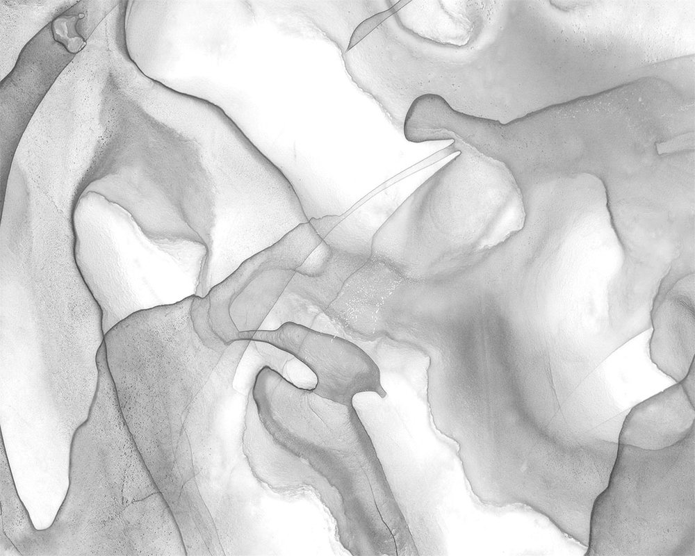 1000x800 Gray Marble A Watercolor Print On Canvas Black Crow Studios - Marble Watercolor