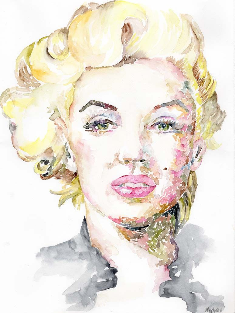 774x1029 Marilyn Monroe Watercolor Painting Marilyn Monroe Portrait - Marilyn Monroe Watercolor