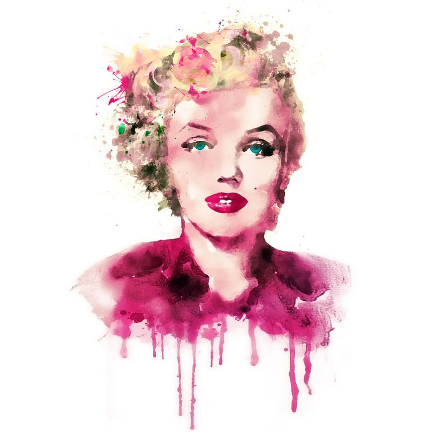 900x900 Marilyn Monroe Watercolor Painting Pinbridgette Garcia On Marilyn - Marilyn Monroe Watercolor