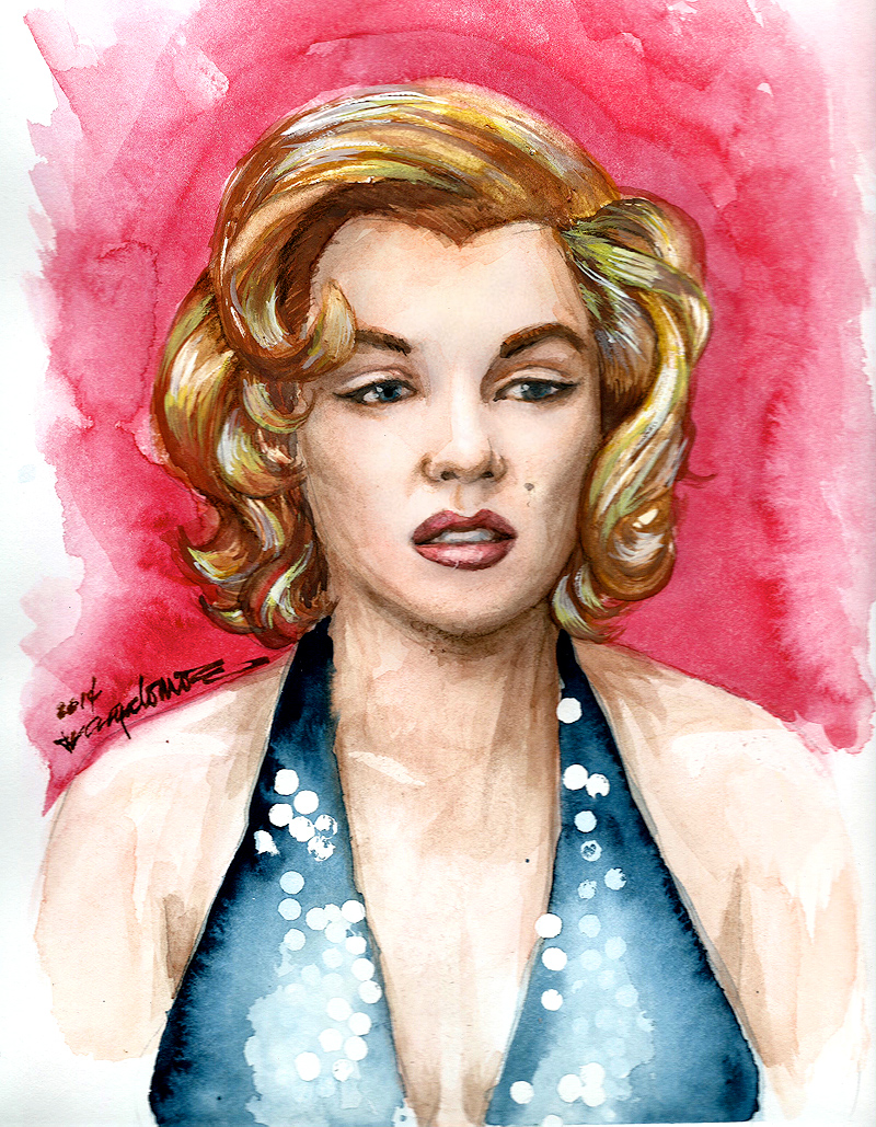 800x1029 Watercolor Portrait - Marilyn Monroe Watercolor