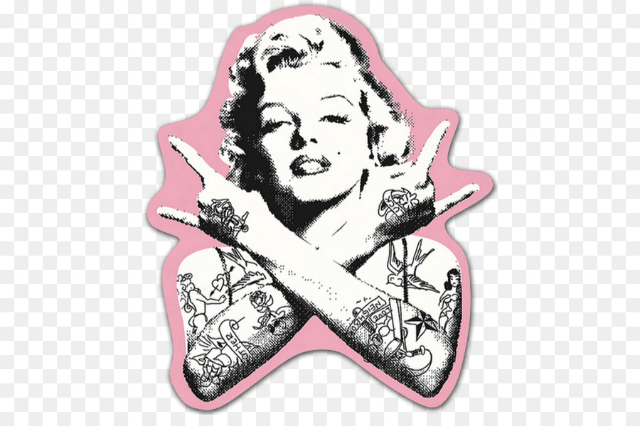 900x600 Heavy Metal Sticker Wall Decal - Marilyn Monroe Watercolor Tattoo