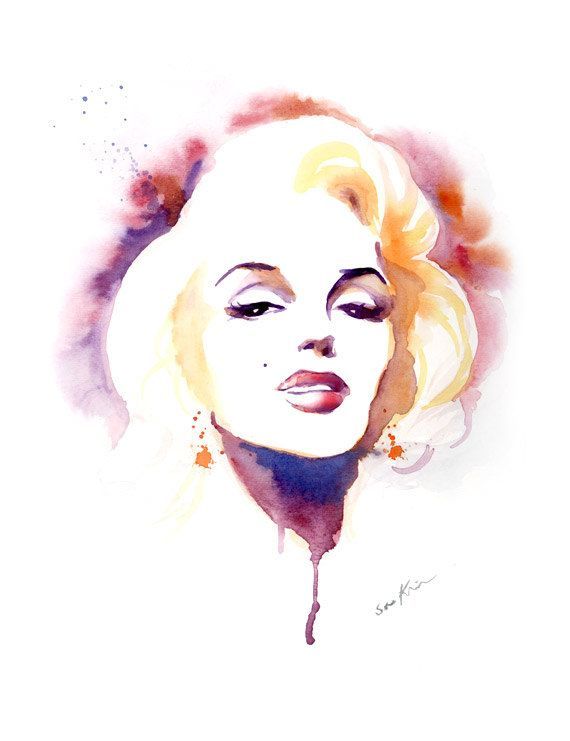 570x741 Image Result For Marilyn Monroe Actress Mm Art Work Fan - Marilyn Monroe Watercolor Tattoo