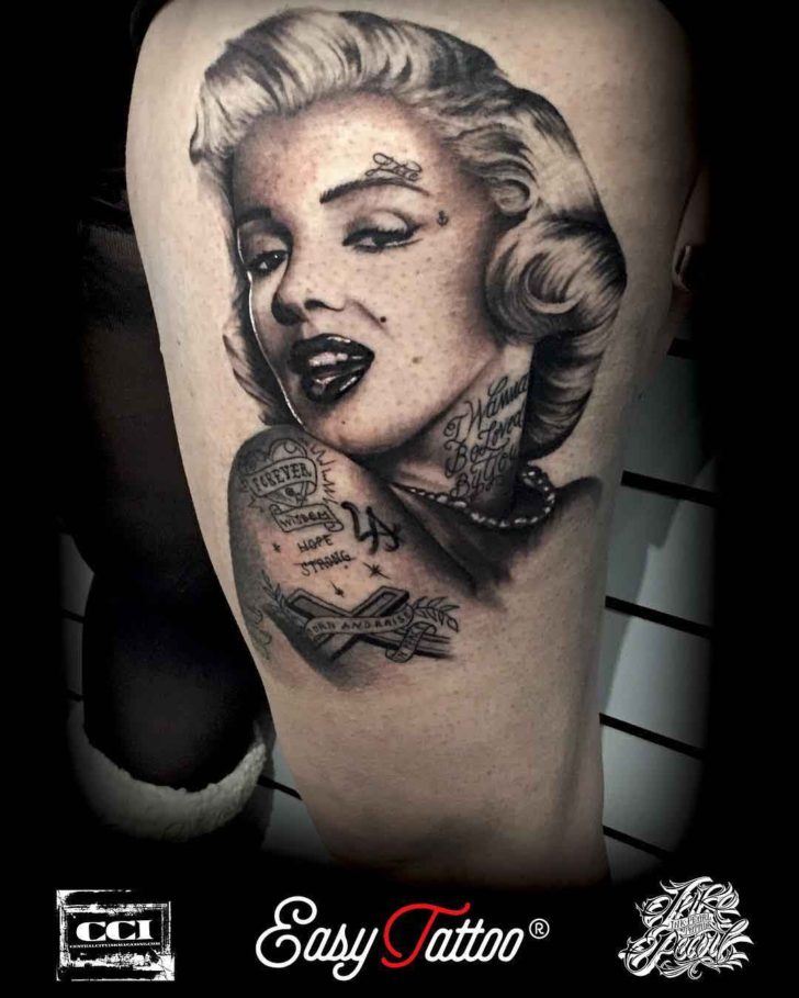 728x909 Inked Marilyn Monroe Tattoo Best Tattoo Ideas Gallery - Marilyn Monroe Watercolor Tattoo